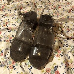 LOS ANGELES APPAREL SPARKLE JELLY HEELS